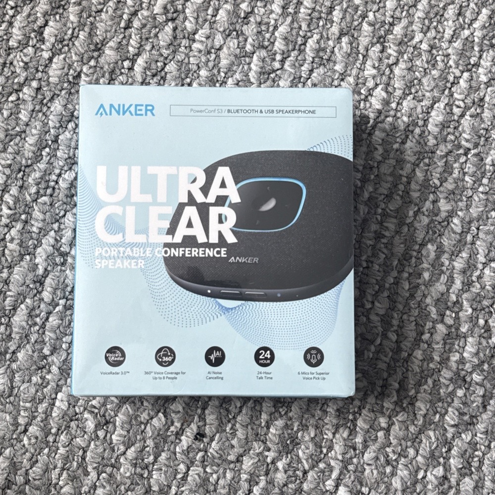 ANKER Ultra Clear Bluetooth Portable Conference Speaker Speakerphone NEW SEALED!